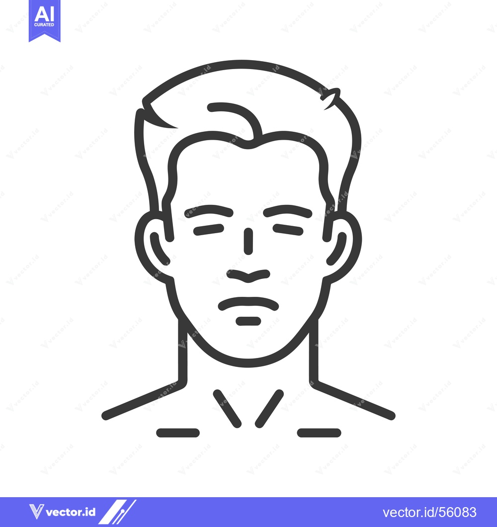 Premium Vector dari Line drawing of a man's face with a sad expression