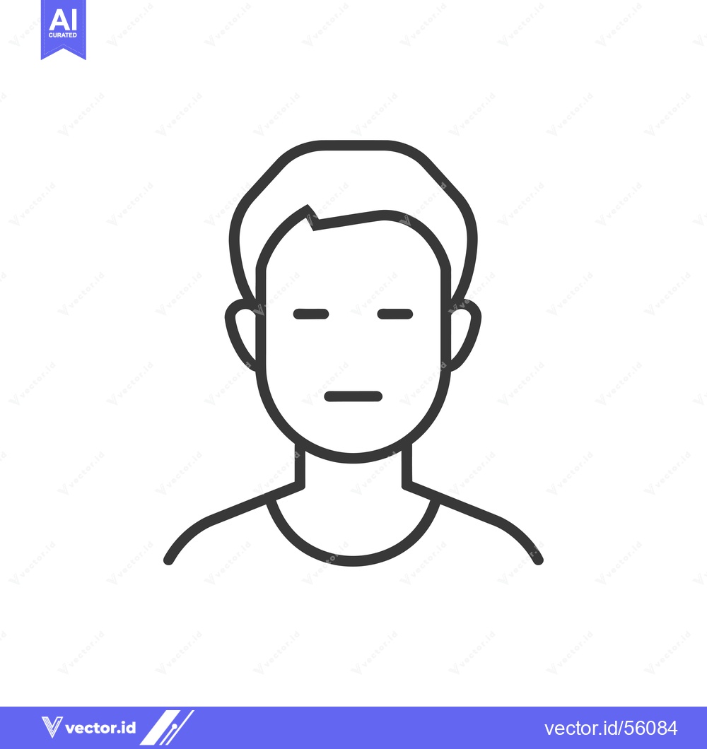 Premium Vector dari Line drawing of a man's face with short hair