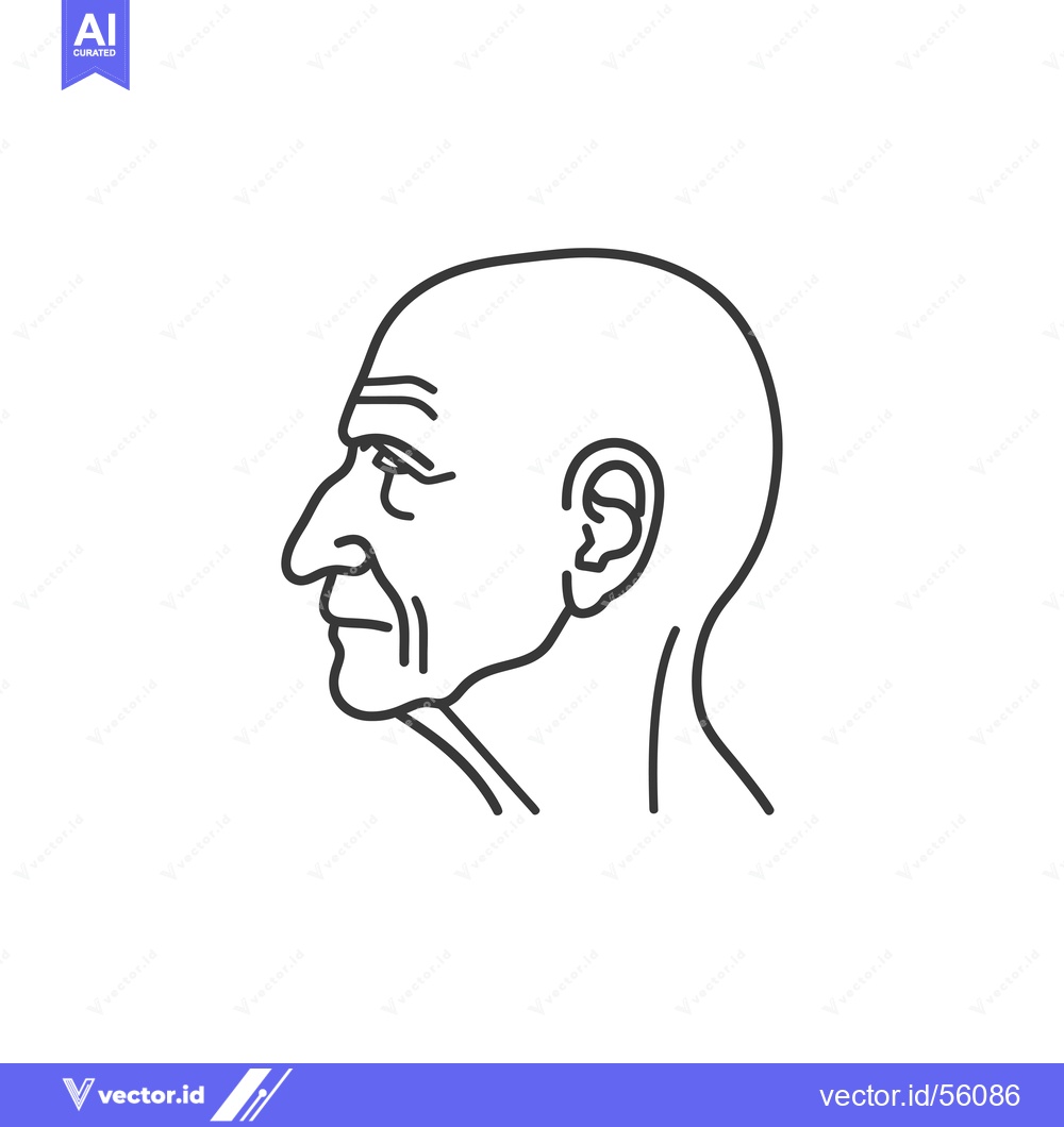 Premium Vector dari Line Drawing of a Man's Head in Profile