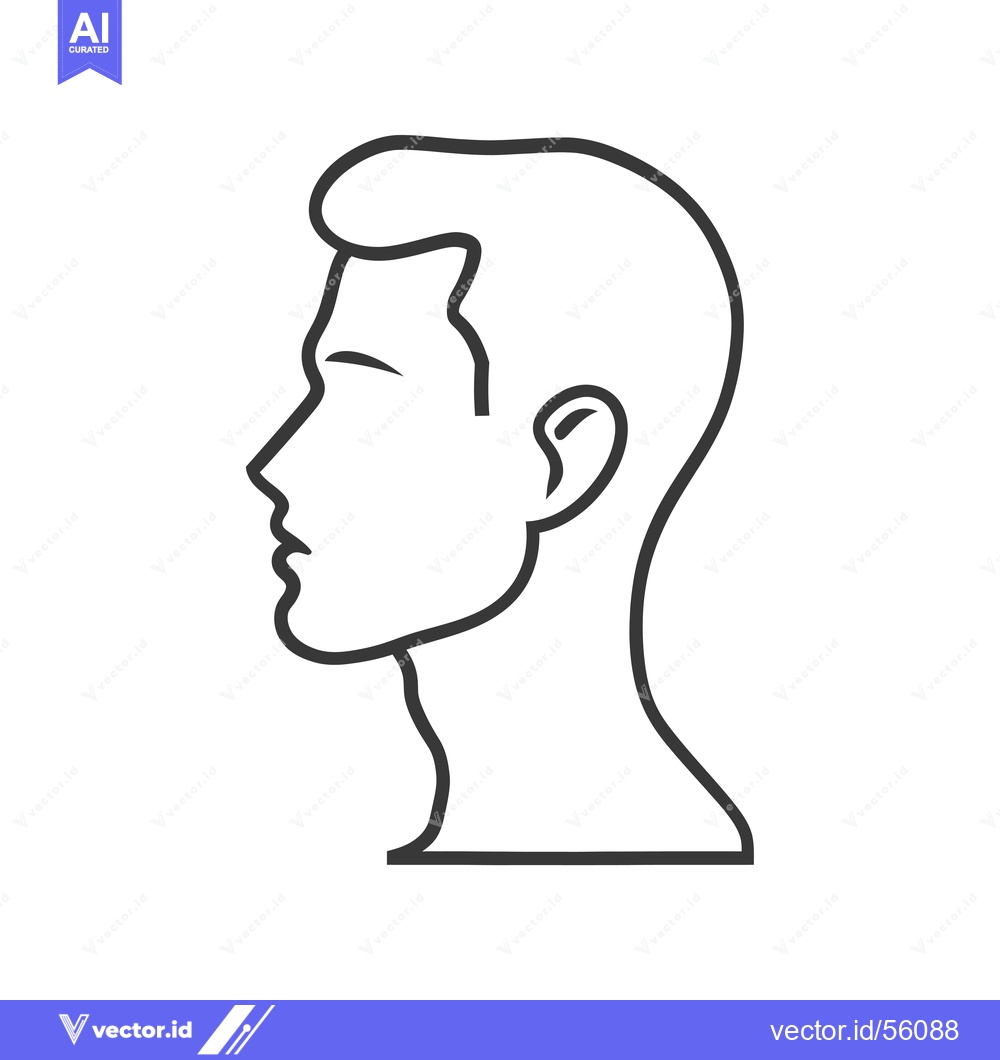 Premium Vector of Line drawing of a man's head in profile