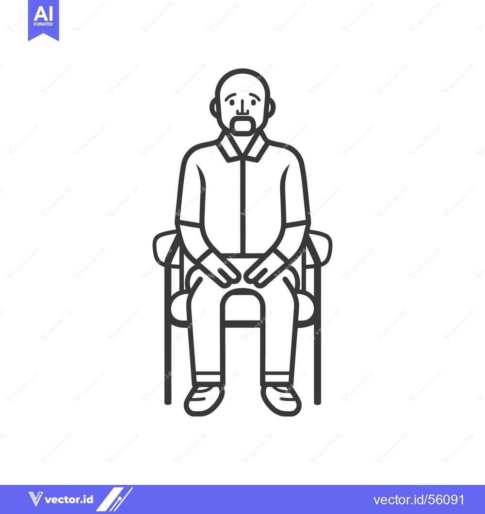 Premium Vector dari Line drawing of a man sitting in a chair