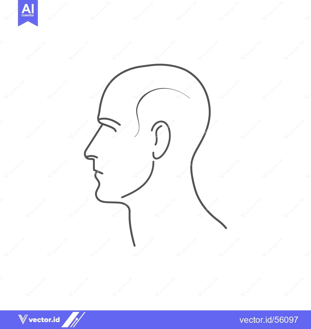Premium Vector dari Line Drawing of a Man's Profile