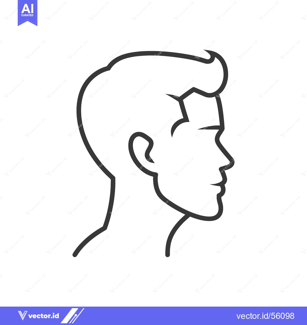 Premium Vector dari Line Drawing of a Man's Profile