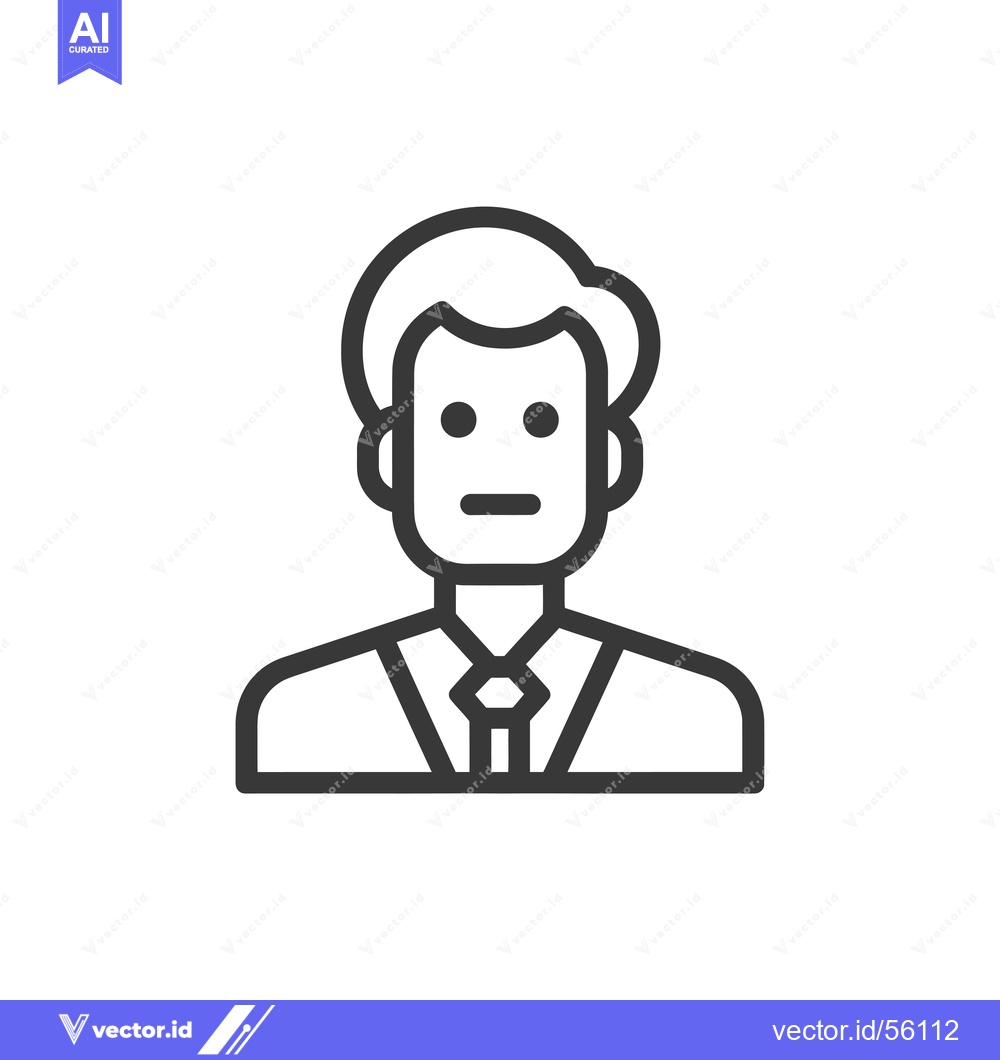 Premium Vector of Line drawing of a man wearing a suit and tie