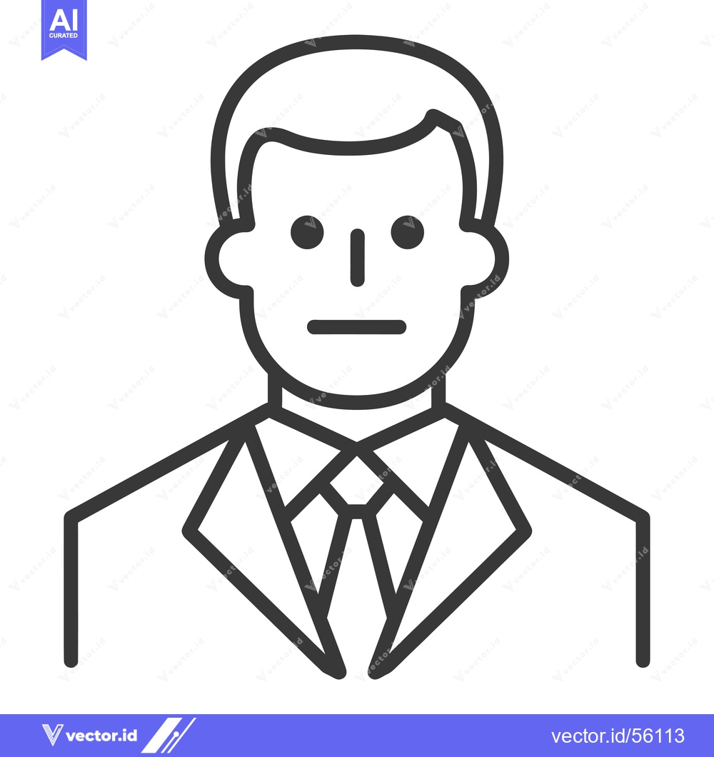 Premium Vector of Line drawing of a man wearing a suit and tie