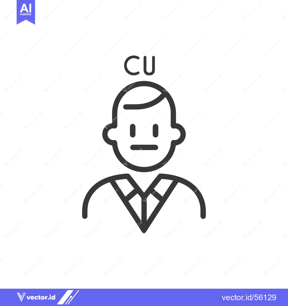Premium Vector dari Line drawing of a man with "CU" above his head