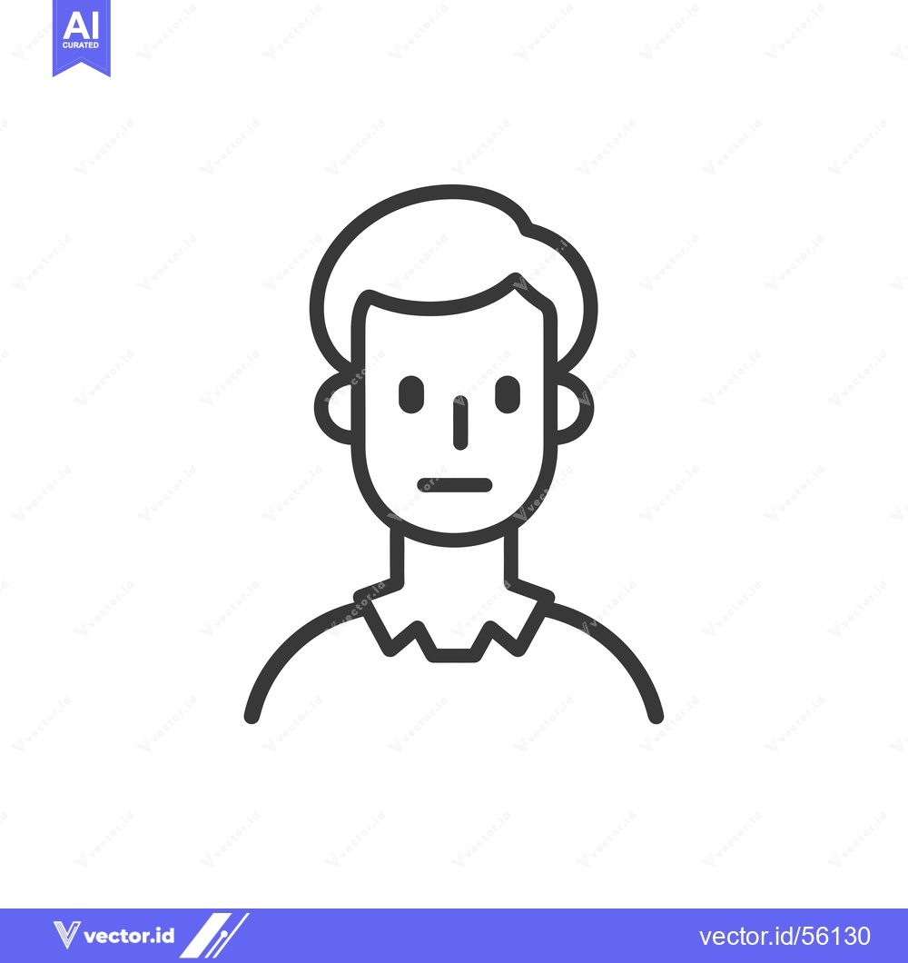 Premium Vector dari Line Drawing of a Man with Short Hair