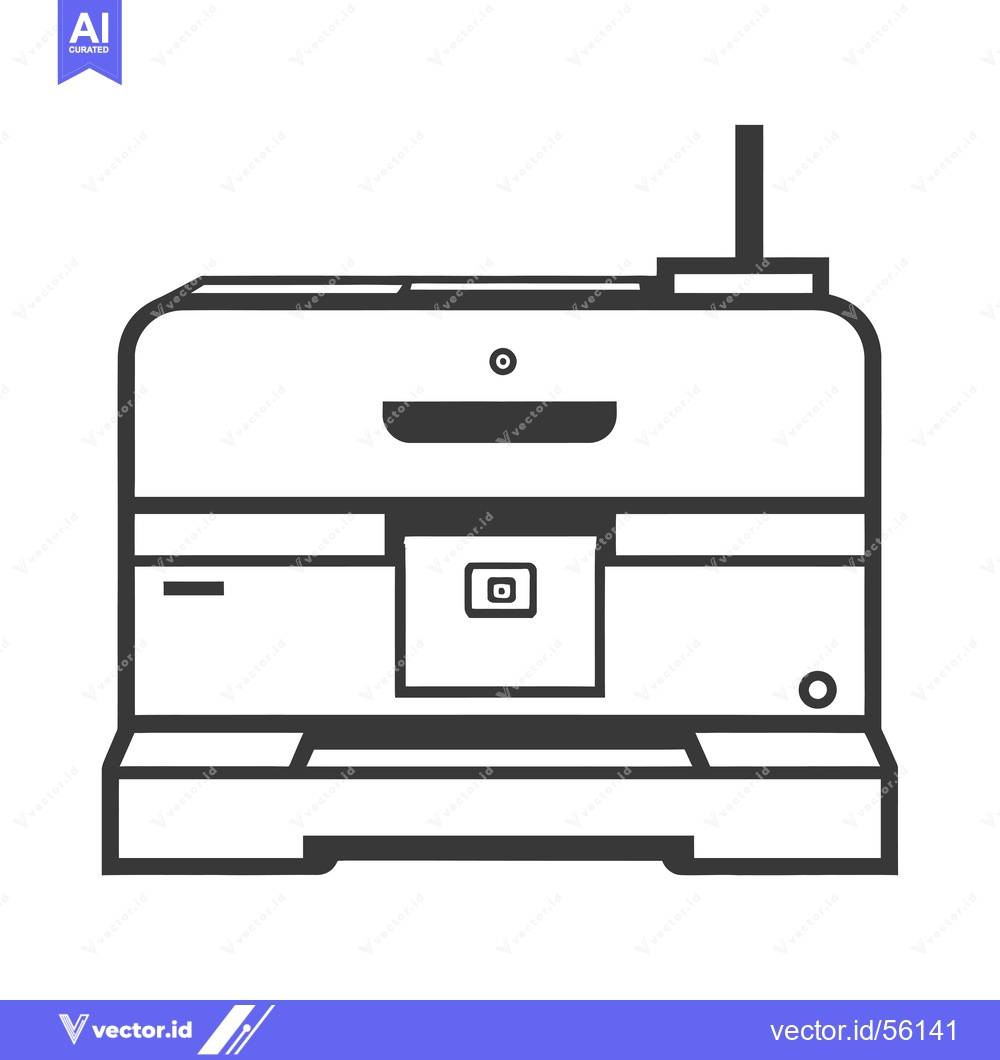 Premium Vector of Line Drawing of a Modern Multifunction Printer