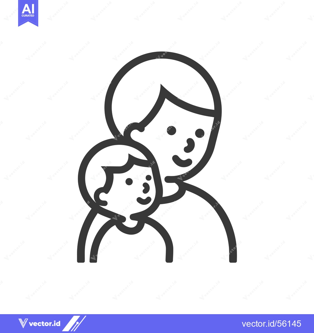 Premium Vector dari Line drawing of a mother and child
