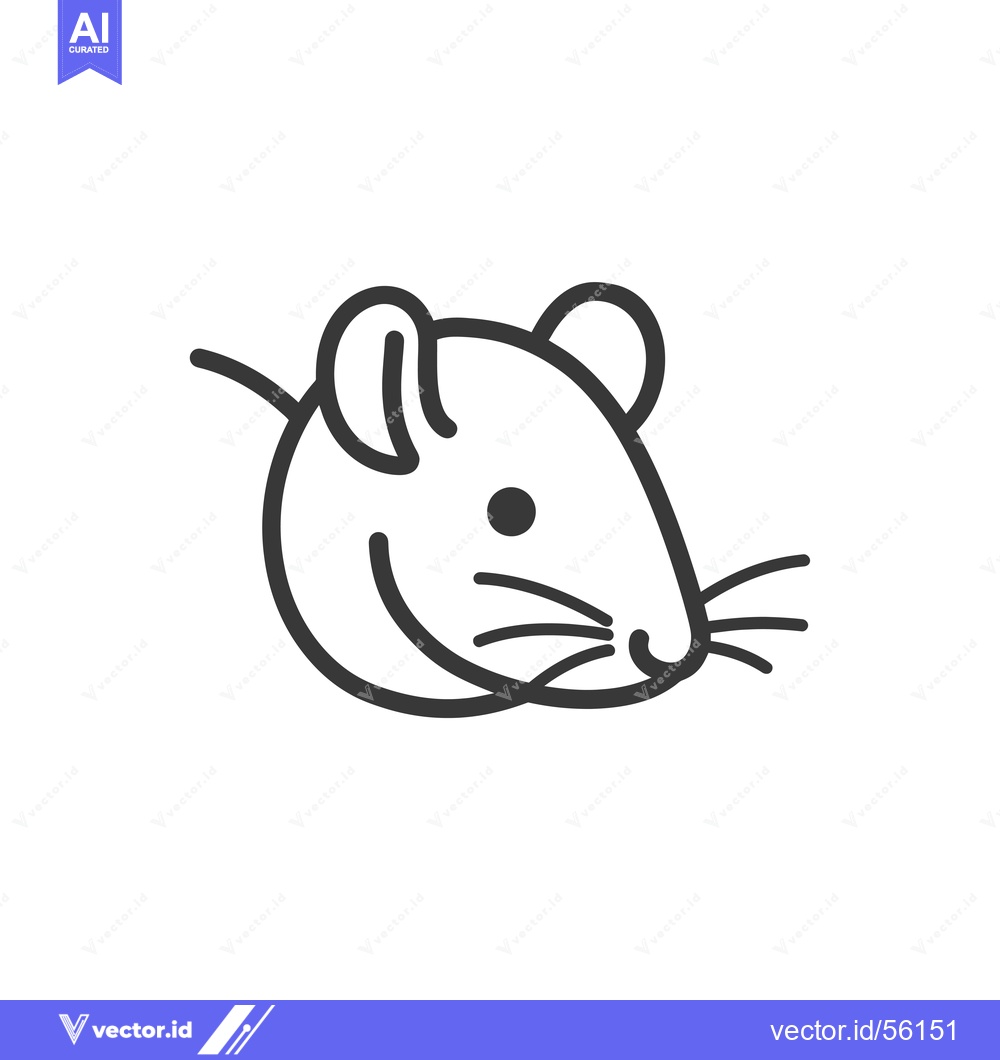 Premium Vector dari Line Drawing of a Mouse Head Facing Left