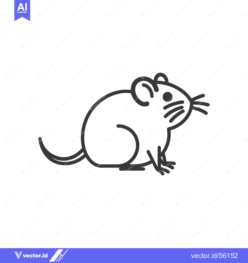 Premium Vector dari Line Drawing of a Mouse in Profile