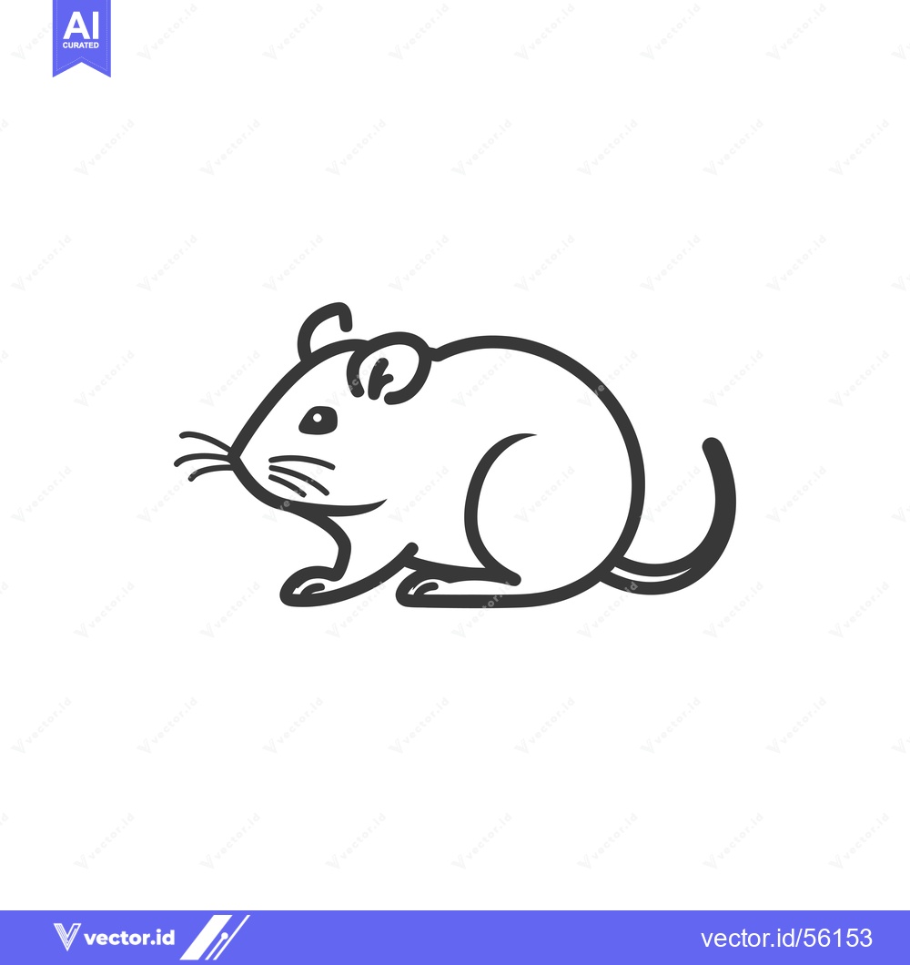 Premium Vector of Line Drawing of a Mouse in Profile