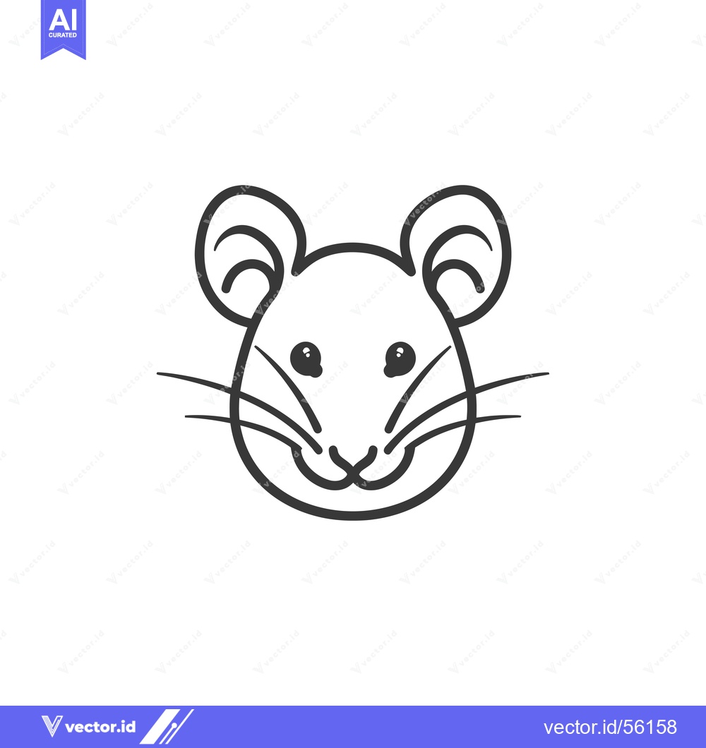 Premium Vector dari Line Drawing of a Mouse's Face