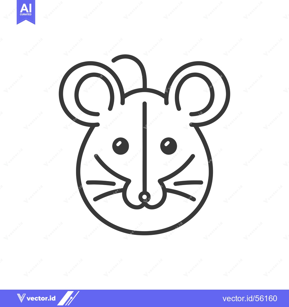 Premium Vector of Line drawing of a mouse's face with big ears