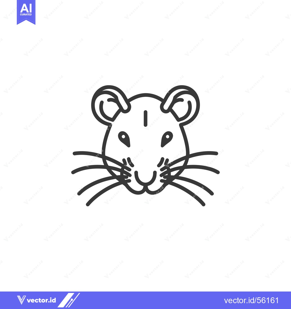 Premium Vector dari Line Drawing of a Mouse's Face with Whiskers