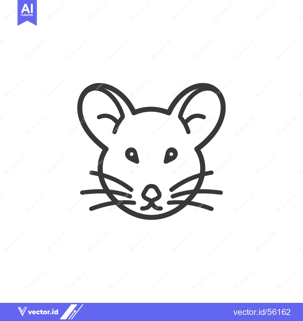 Premium Vector dari Line Drawing of a Mouse's Head