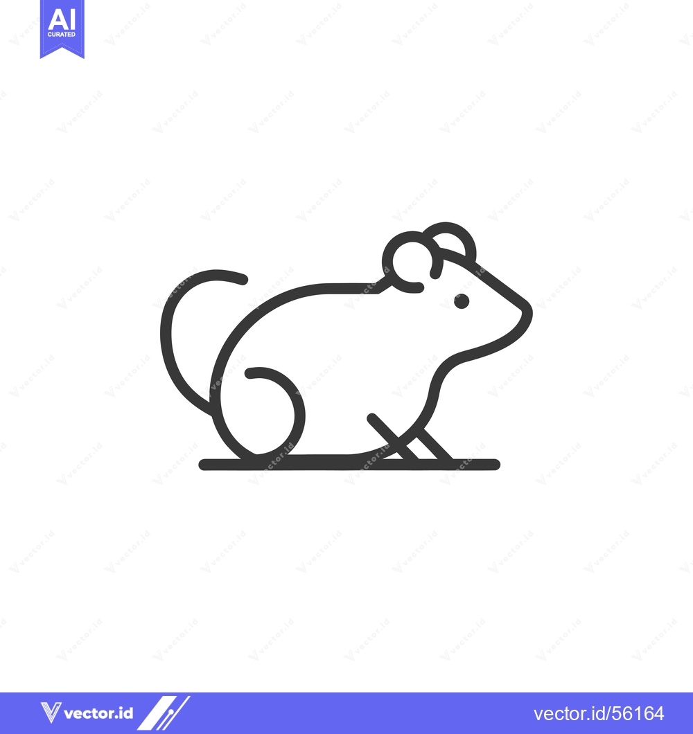 Premium Vector dari Line Drawing of a Mouse Sitting on its Hind Legs
