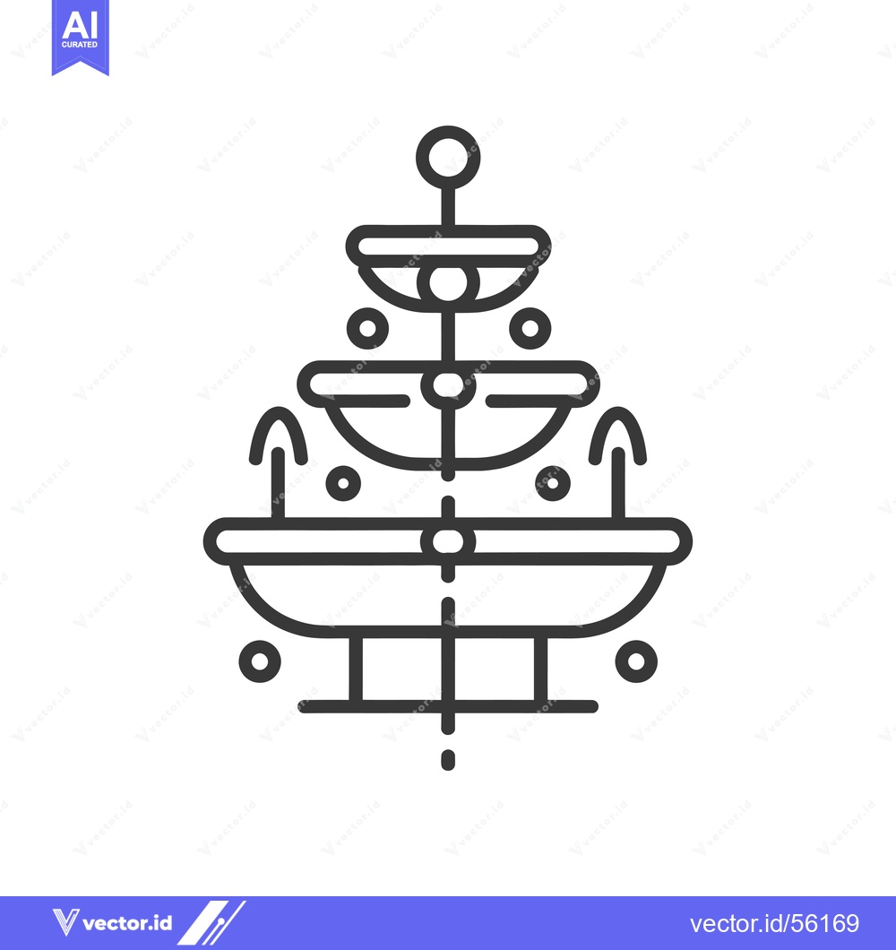 Premium Vector of Line Drawing of a Multi-Tiered Fountain