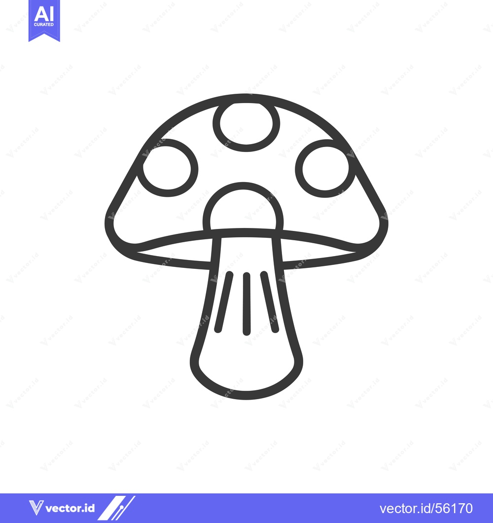 Premium Vector dari Line drawing of a mushroom with a cap and stem