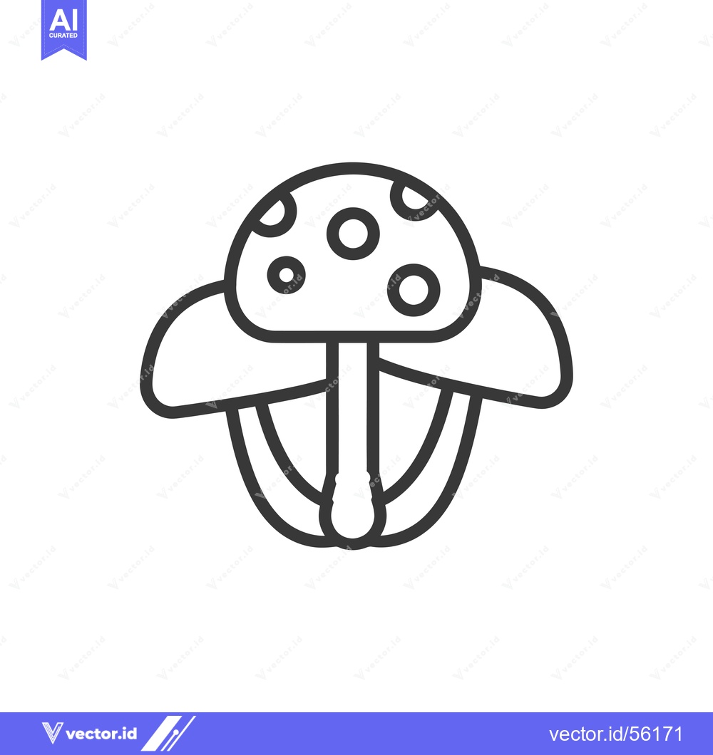Premium Vector of Line drawing of a mushroom with a domed cap and a thick stem