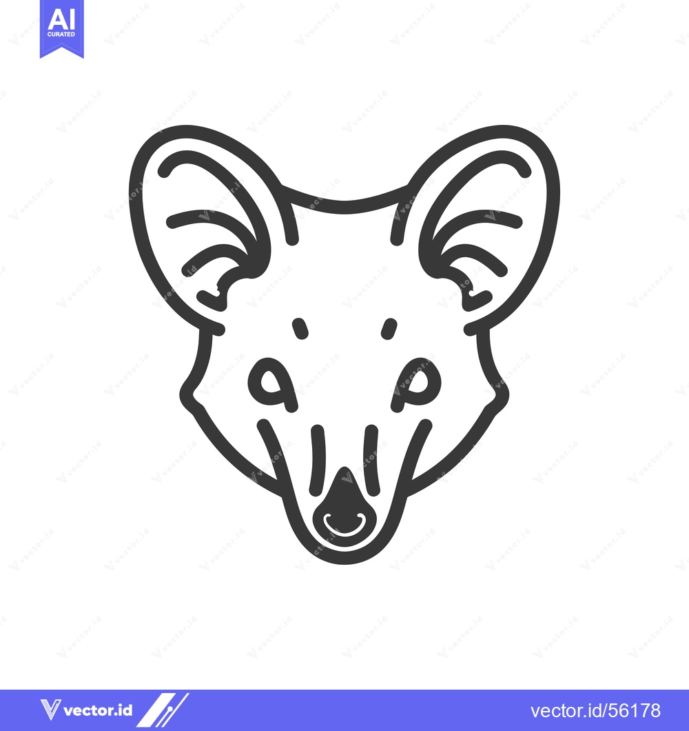 Premium Vector dari Line Drawing of an Animal's Head with Large Ears