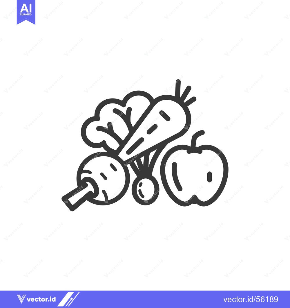 Premium Vector dari Line Drawing of an Apple, Carrot, and Turnip