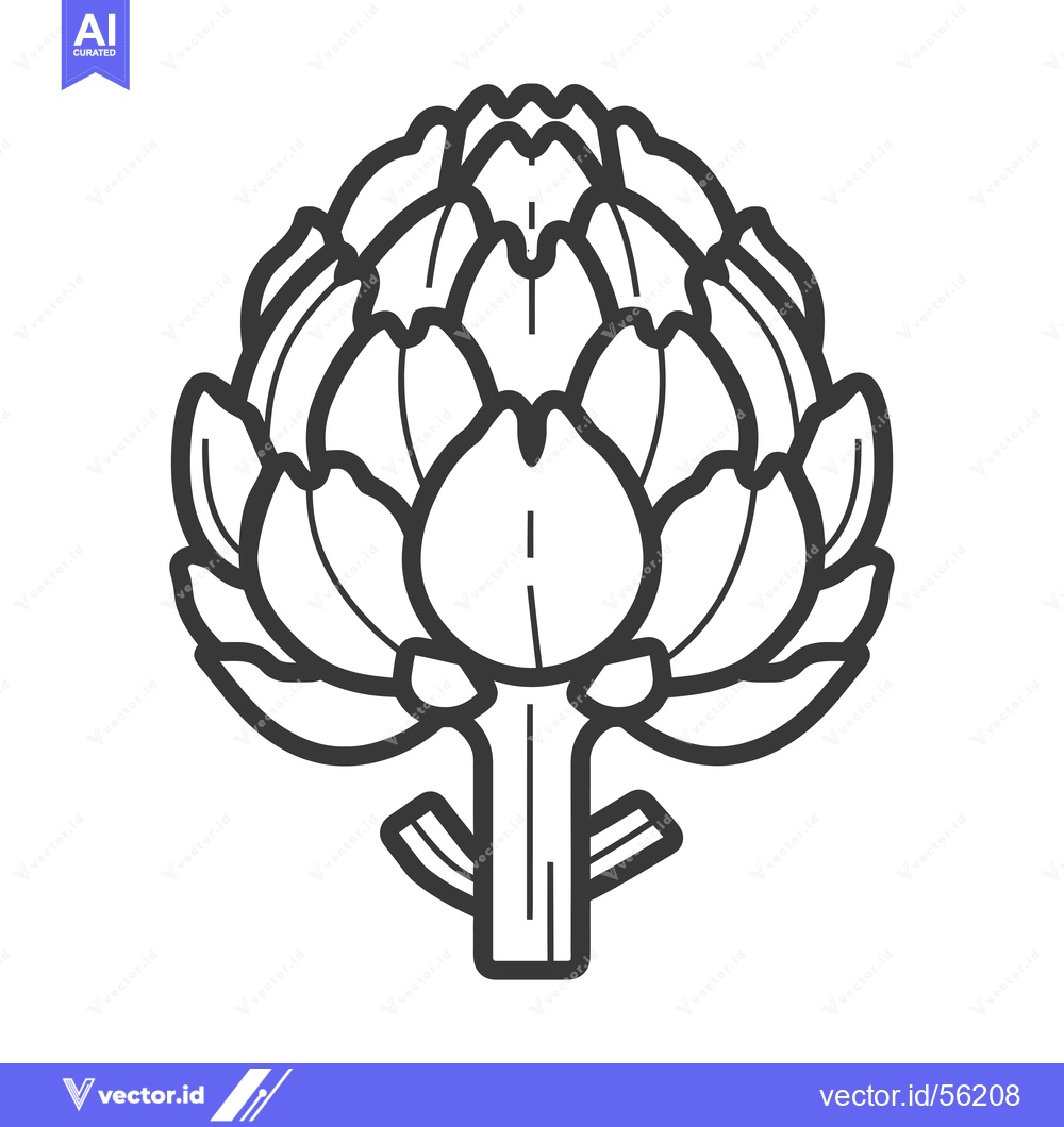 Premium Vector dari Simple Line Art Illustration of an Artichoke Vegetable.