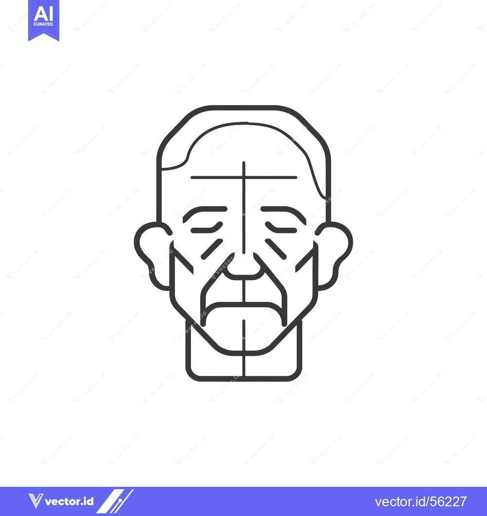 Premium Vector of Line Drawing of an Elderly Man's Face