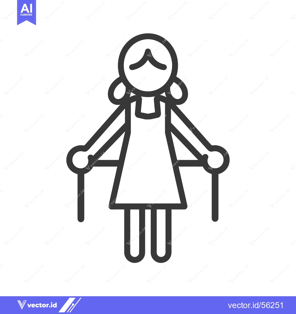 Premium Vector dari Line drawing of an elderly woman with a cane