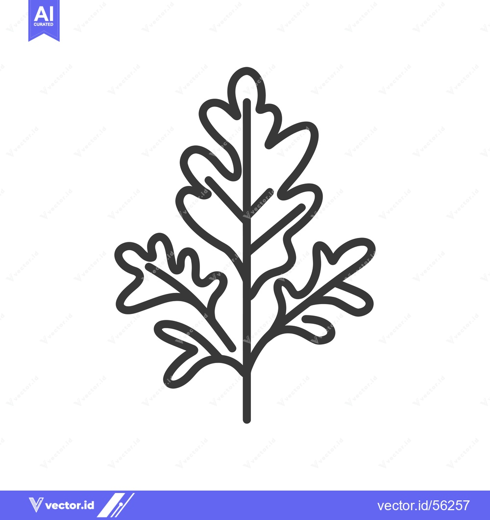 Premium Vector dari Line Drawing of an Oak Leaf with Three Lobes
