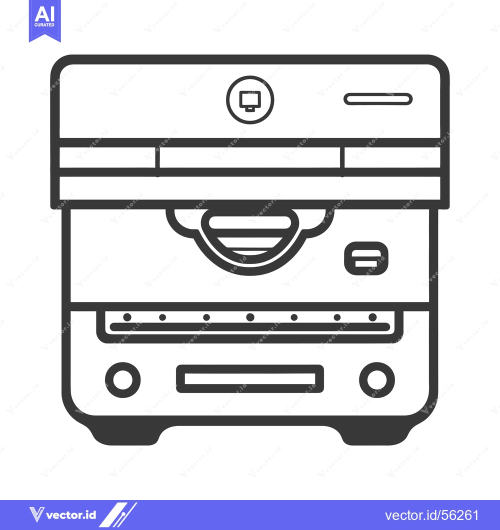Premium Vector dari Line drawing of an old computer desktop tower