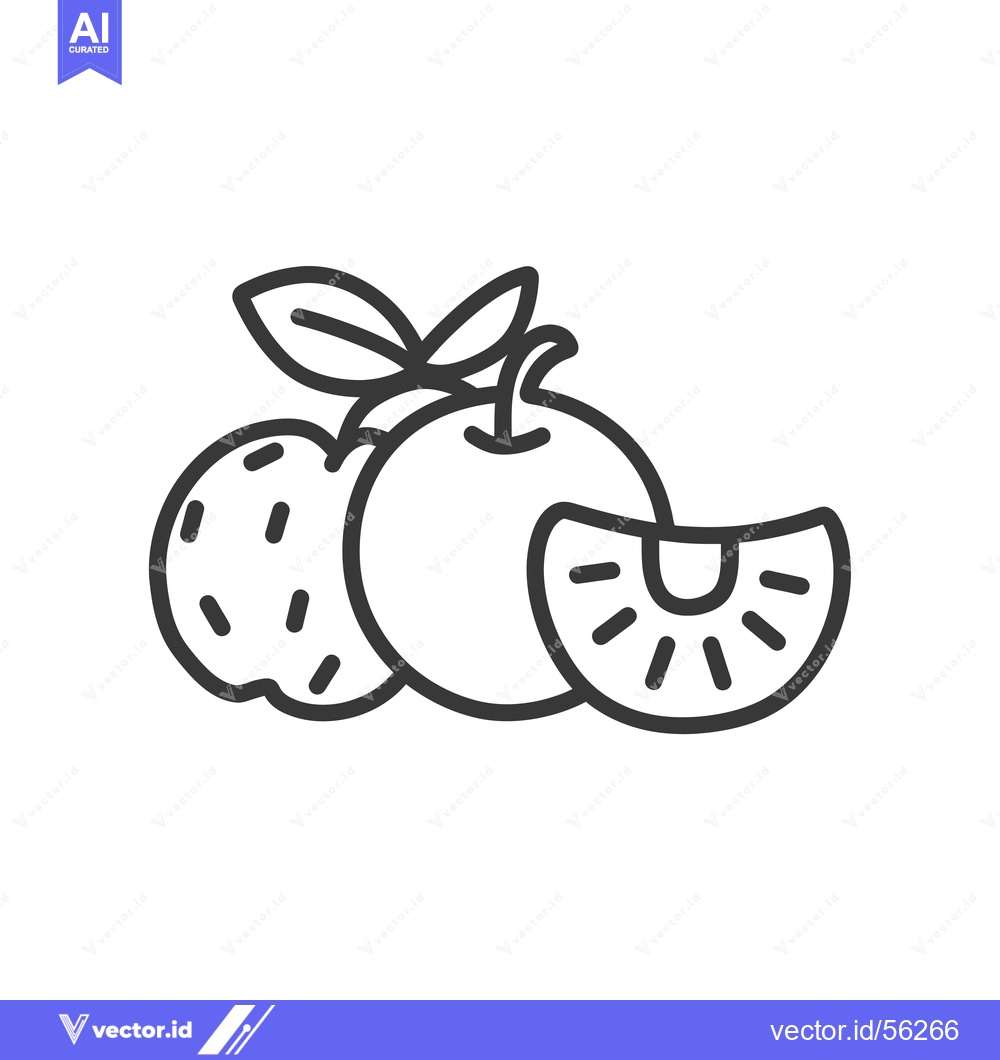 Premium Vector dari Line Drawing of an Orange and a Kiwi Slice with Leaves