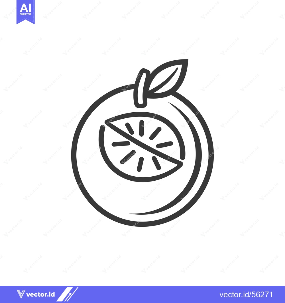 Premium Vector dari Line Drawing of an Orange with a Slice Inside