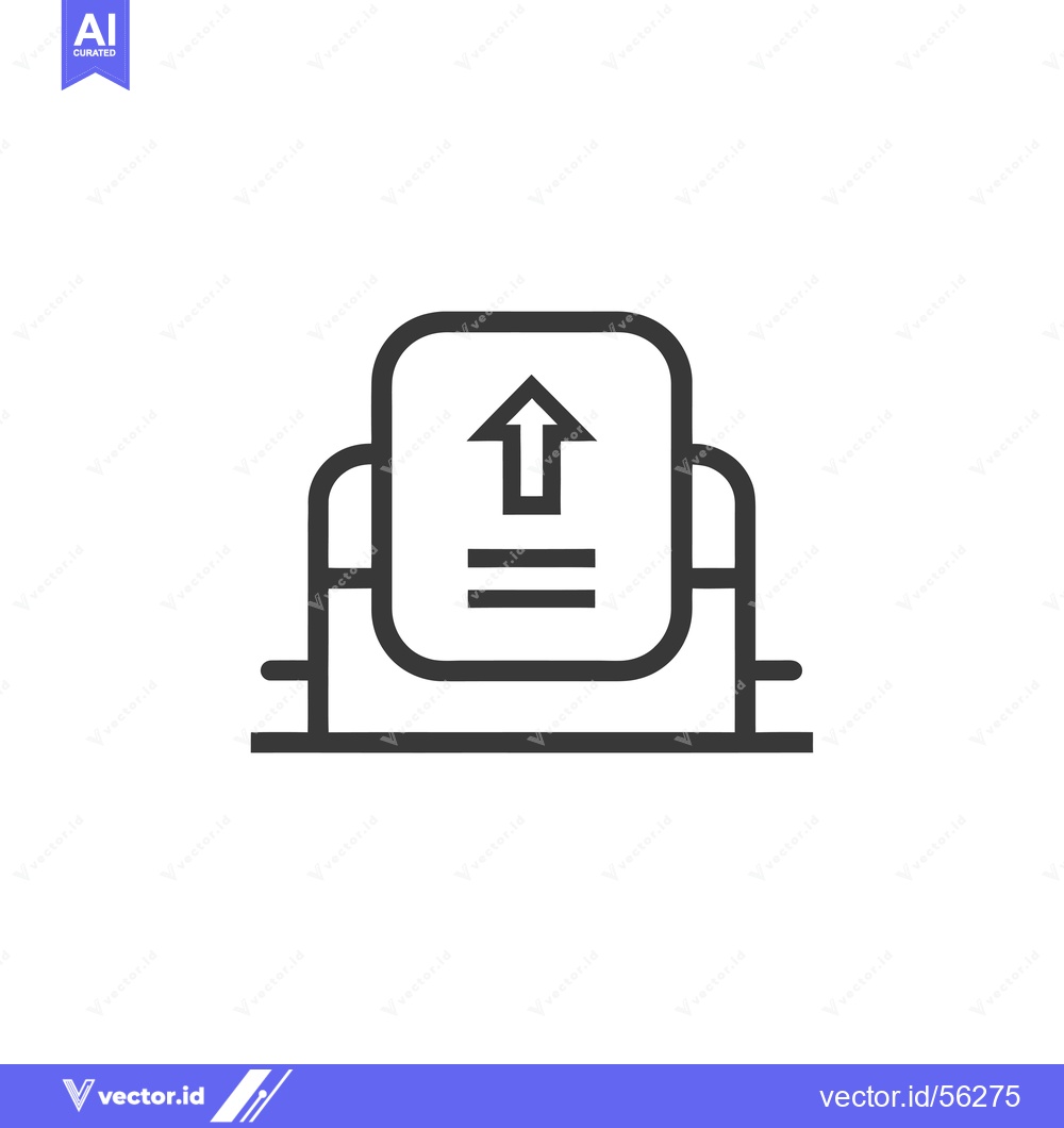 Premium Vector of Line drawing of an upward arrow on a box with a platform