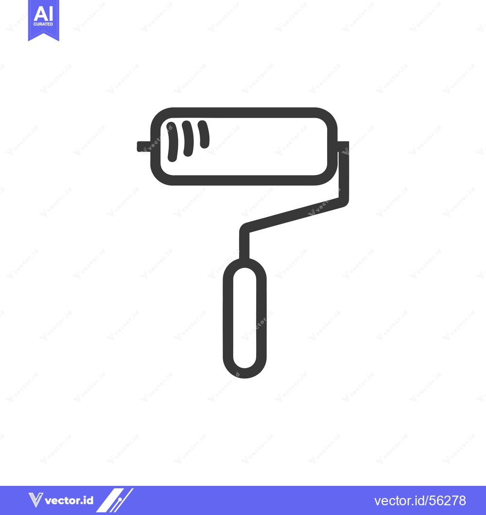 Premium Vector of Line Drawing of a Paint Roller