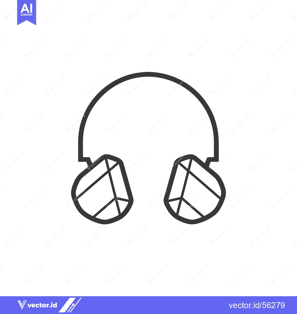 Premium Vector dari Line drawing of a pair of headphones
