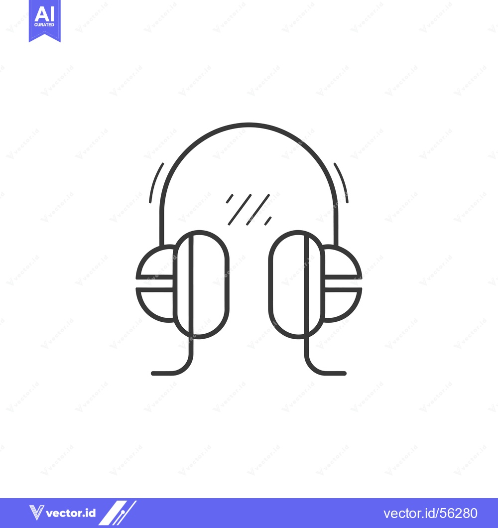 Premium Vector dari Line drawing of a pair of headphones