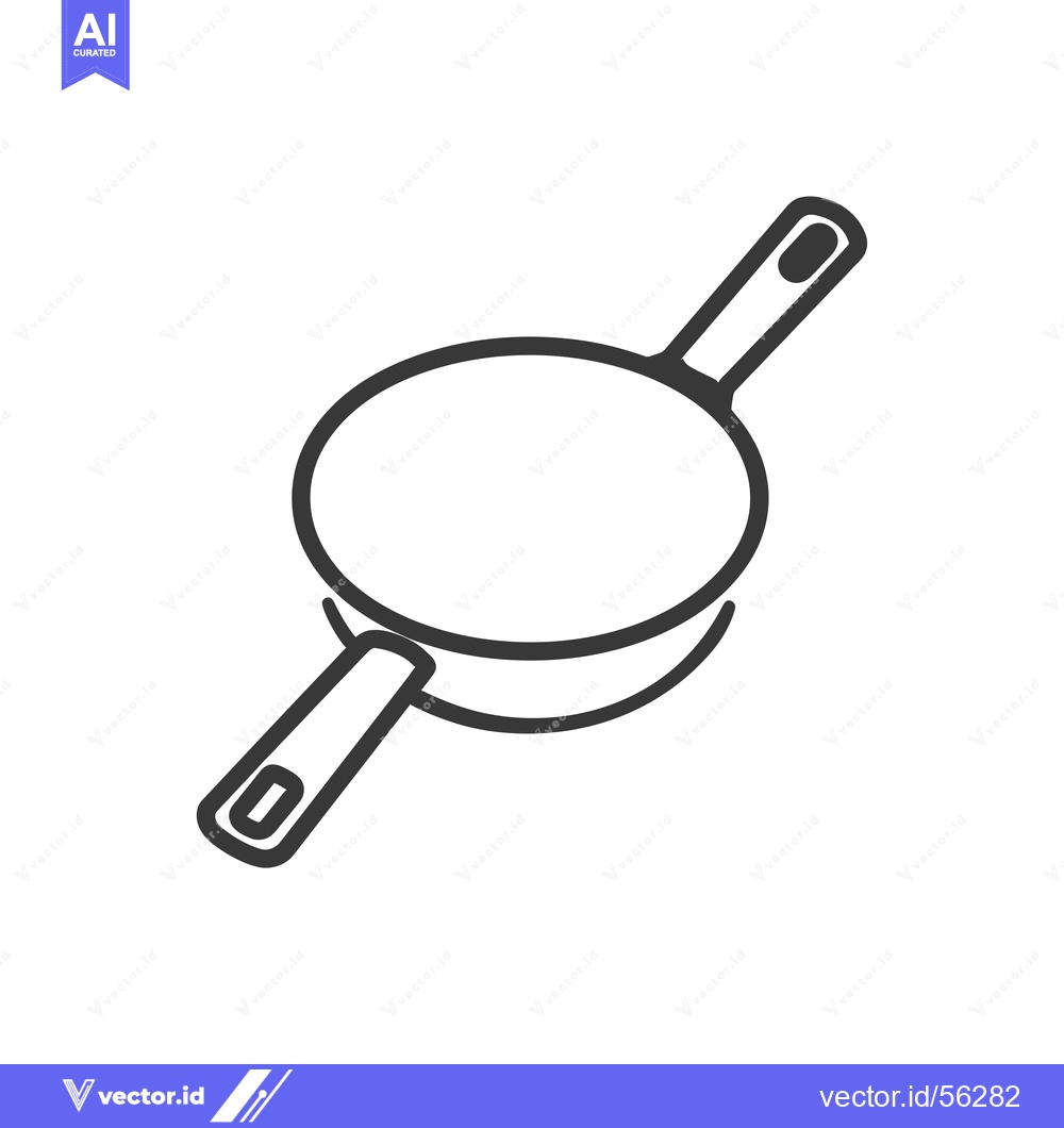 Premium Vector dari Line drawing of a pan with a handle