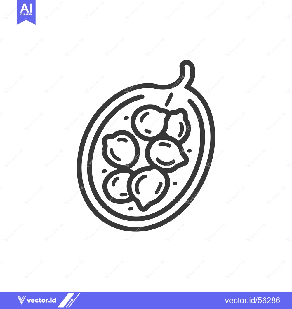 Premium Vector dari Line drawing of a passion fruit with seeds