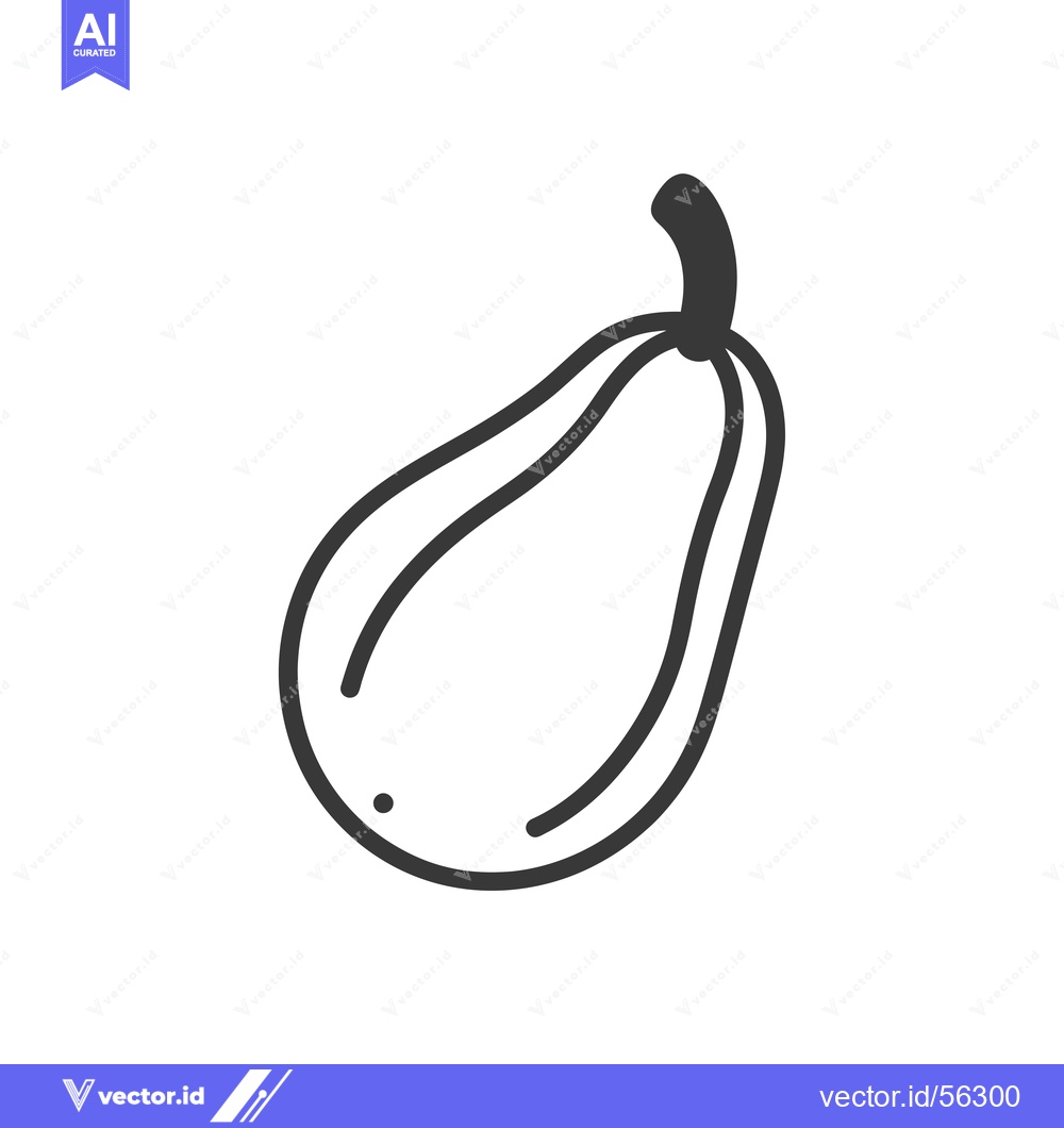 Premium Vector of Line drawing of a pear with a stem
