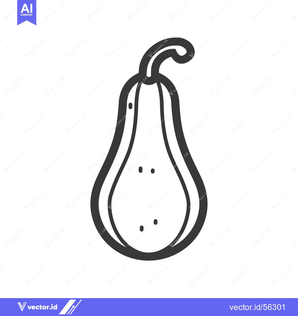 Premium Vector dari Line Drawing of a Pear with a Stem