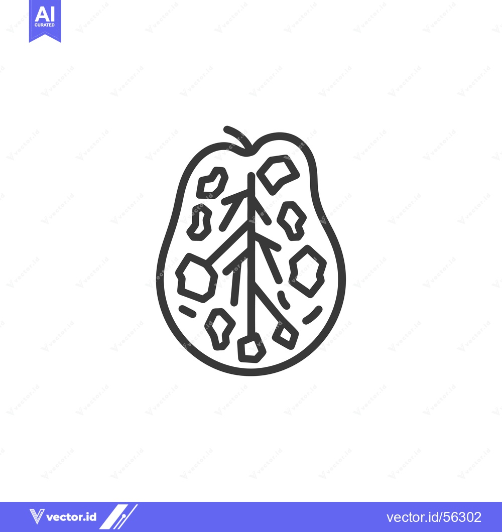 Premium Vector dari Line drawing of a pear with a tree inside it
