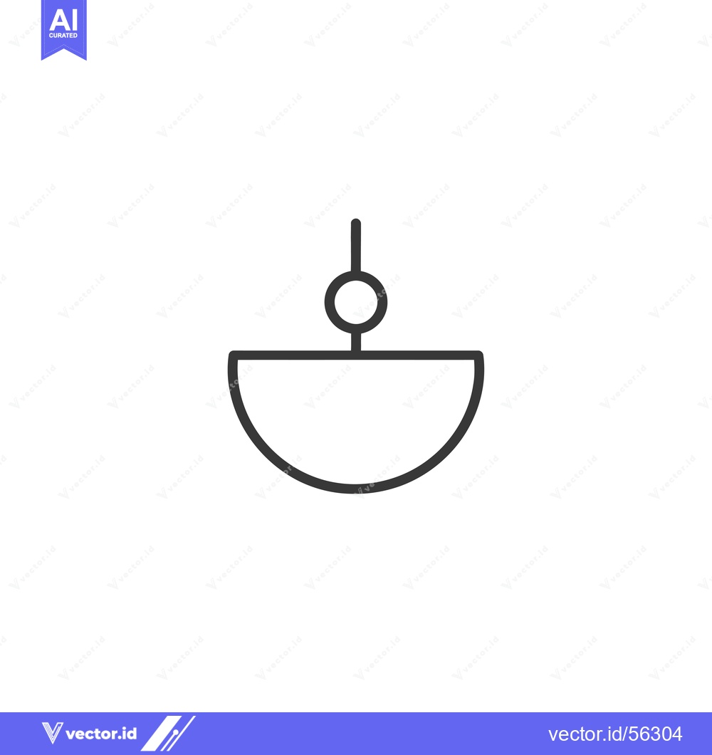 Premium Vector dari Line drawing of a pendant light with a circular bulb