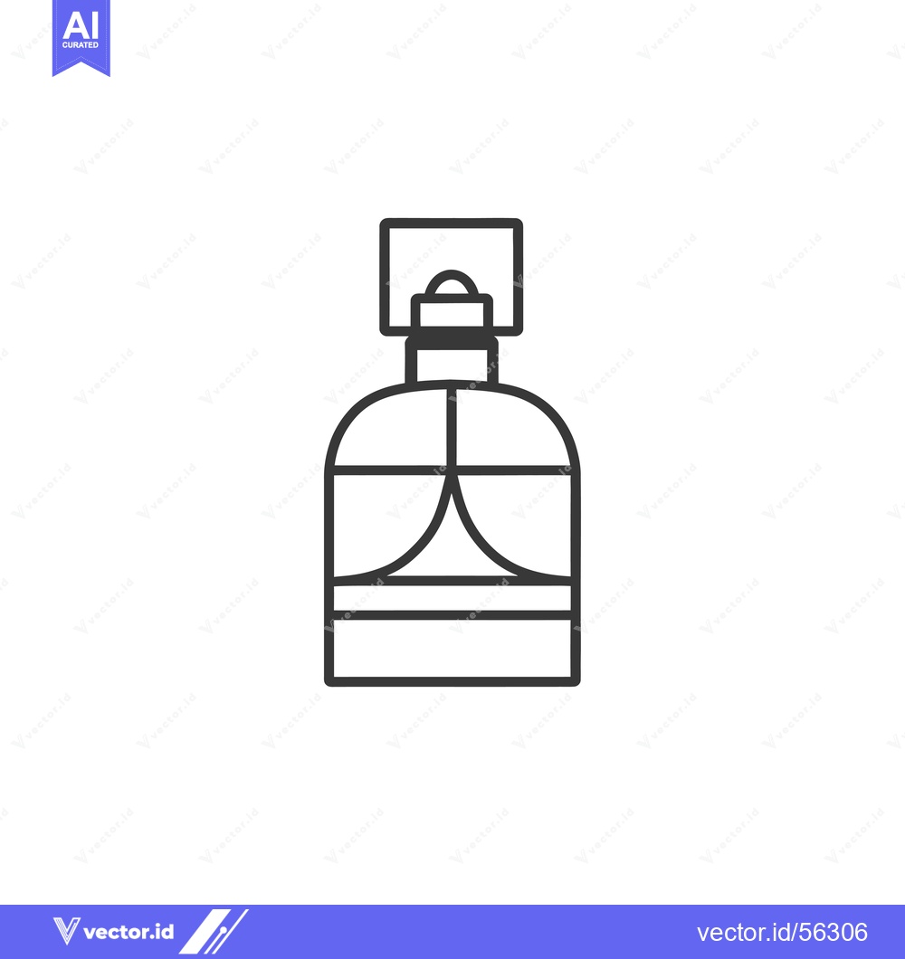Premium Vector dari Line Drawing of a Perfume Bottle with a Lid