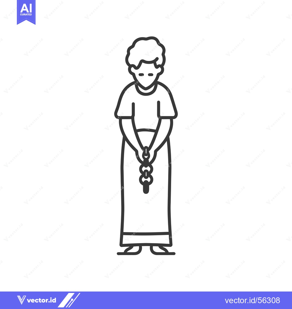 Premium Vector of Line Drawing of a Person Bowing with Hands Together