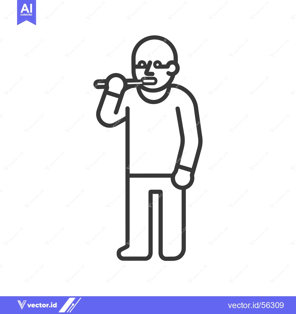 Premium Vector dari Line drawing of a person brushing their teeth