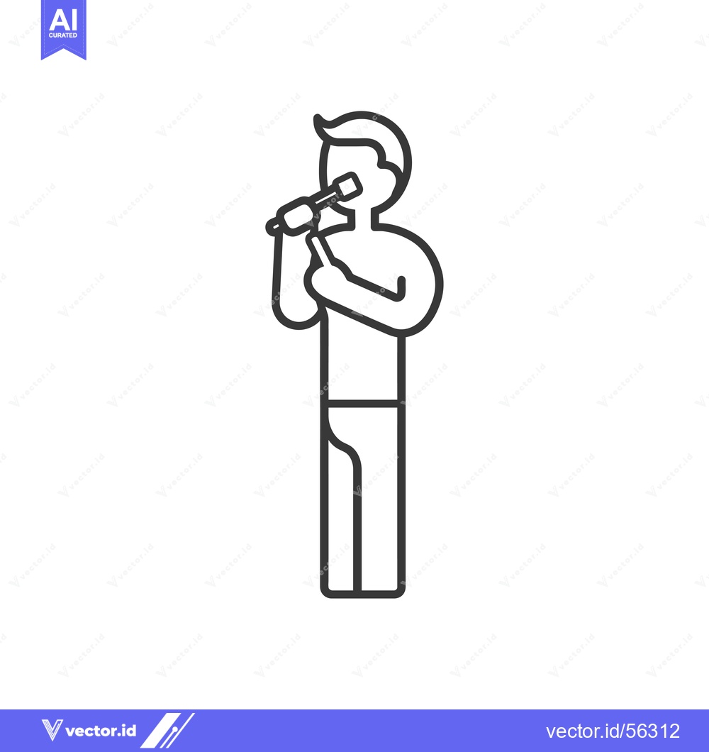 Premium Vector dari Line drawing of a person brushing their teeth