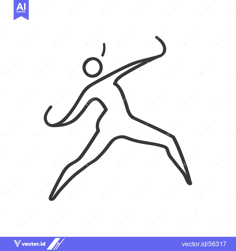 Premium Vector dari Line Drawing of a Person Dancing with Arms Outstretched