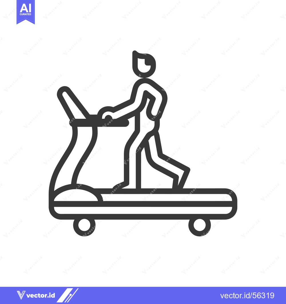 Premium Vector of Line Drawing of a Person Exercising on a Treadmill