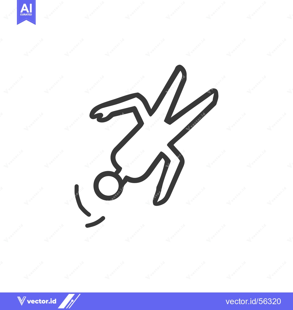 Premium Vector of Line Drawing of a Person Falling Head First